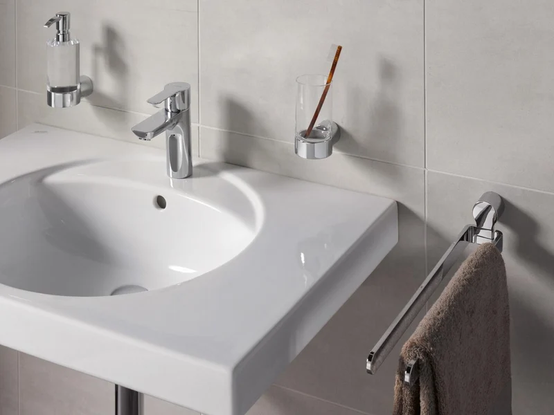 EMCO Glashalter FINO 00100 – Kristallglas klar mit verchromter Wandhalterung