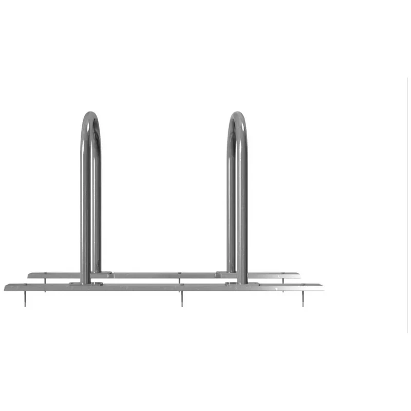 Fahrradanlehnbügel Reihenanlage Stahlrohr Ø 48 mm, 2 Einstellplätze