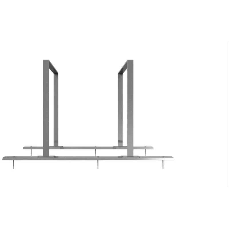 Fahrradanlehnbügel Reihenanlage Stahlrohr 50x12 mm, 2 Einstellplätze