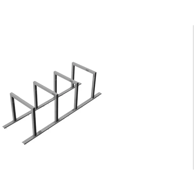 Fahrradanlehnbügel Reihenanlage Stahlrohr 60x60 mm, 4 Einstellplätze