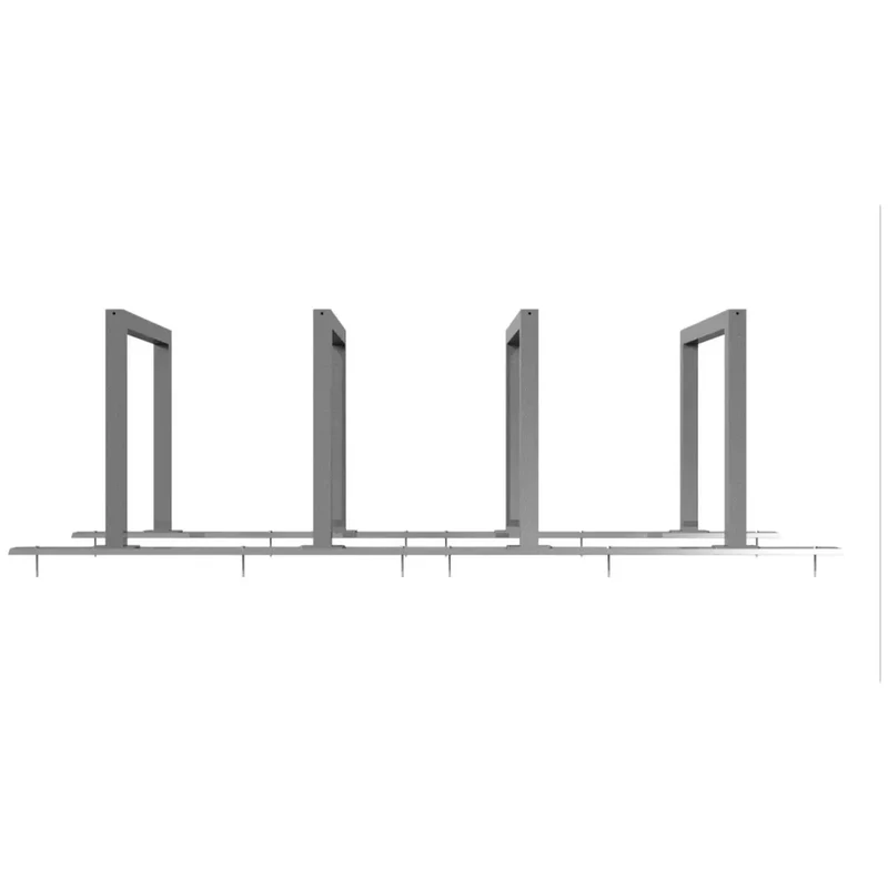 Fahrradanlehnbügel Reihenanlage Stahlrohr 60x60 mm, 4 Einstellplätze