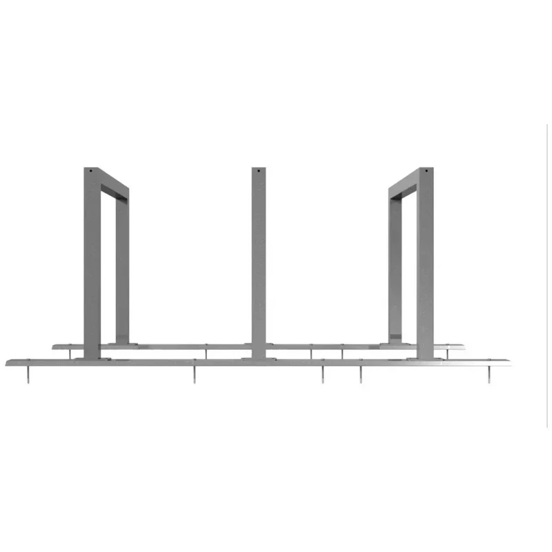 Fahrradanlehnbügel Reihenanlage Stahlrohr 60x60 mm, 3 Einstellplätze