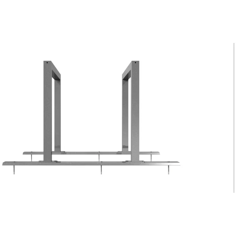 Fahrradanlehnbügel Reihenanlage Stahlrohr 60x60 mm, 2 Einstellplätze