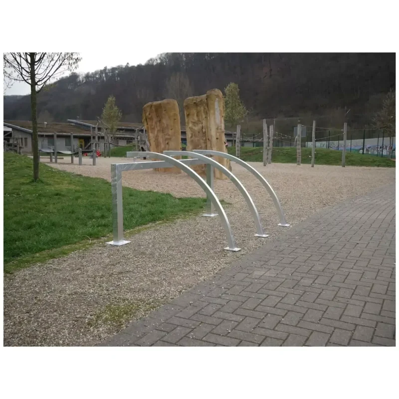Fahrradanlehnbügel aus Vierkantrohr 2 Stellplätze ortsfest, verzinkt, zum Einbetonieren