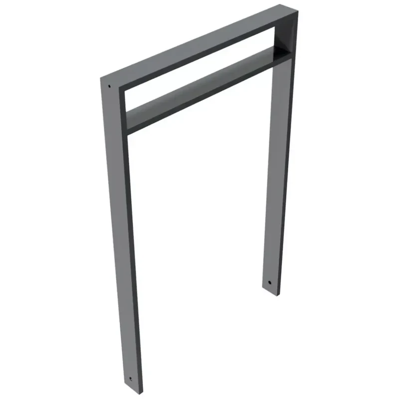 Anlehnbügel aus Vierkantrohr 80x20 mm, zum Einbetonieren, verzinkt, zum Einbetonieren, DB 703, mit Querholm (kleiner Abstand)