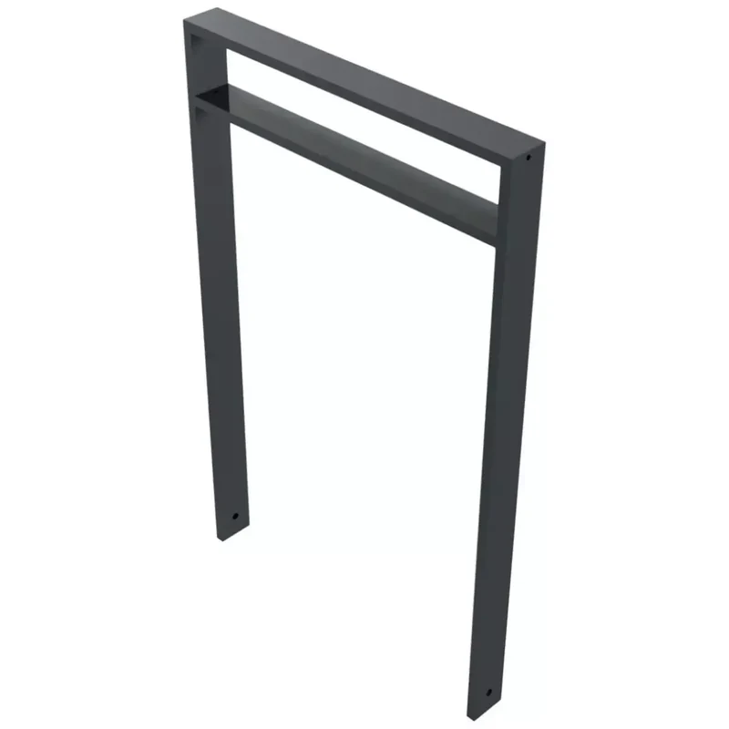 Anlehnbügel aus Vierkantrohr 80x20 mm, zum Einbetonieren, verzinkt, zum Einbetonieren, DB 703, mit Querholm (kleiner Abstand)