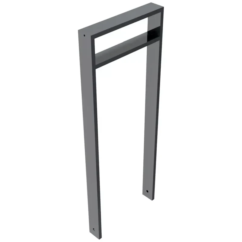 Anlehnbügel aus Vierkantrohr 80x20 mm, verzinkt, zum Einbetonieren, DB 703 mit Querholm (kleiner Abstand), zum Einbetonieren