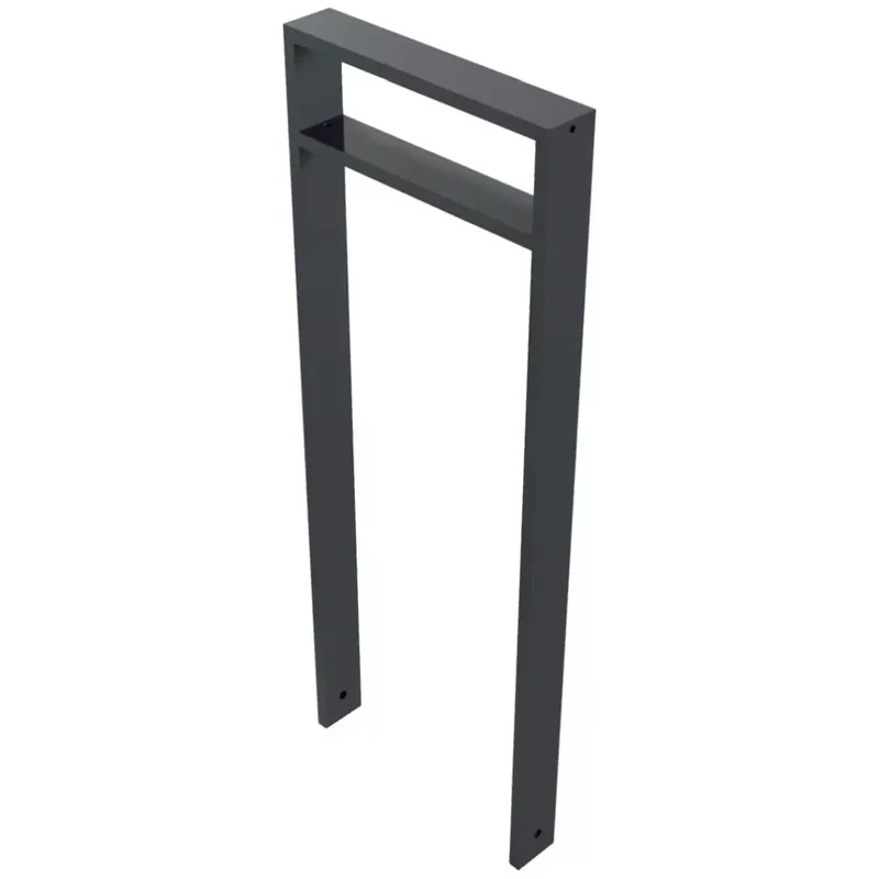 Anlehnbügel aus Vierkantrohr 80x20 mm, verzinkt, zum Einbetonieren, DB 703 mit Querholm (kleiner Abstand), zum Einbetonieren