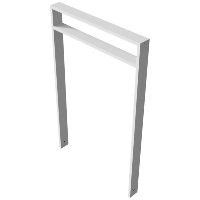 Anlehnbügel aus Vierkantrohr 80x20 mm, zum Einbetonieren, verzinkt, zum Einbetonieren, mit Querholm (kleiner Abstand)