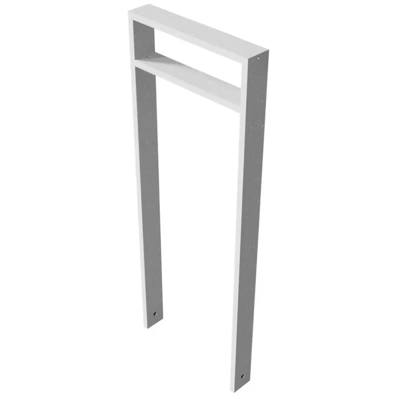 Anlehnbügel aus Vierkantrohr 80x20 mm, verzinkt, zum Einbetonieren mit Querholm (kleiner Abstand), zum Einbetonieren