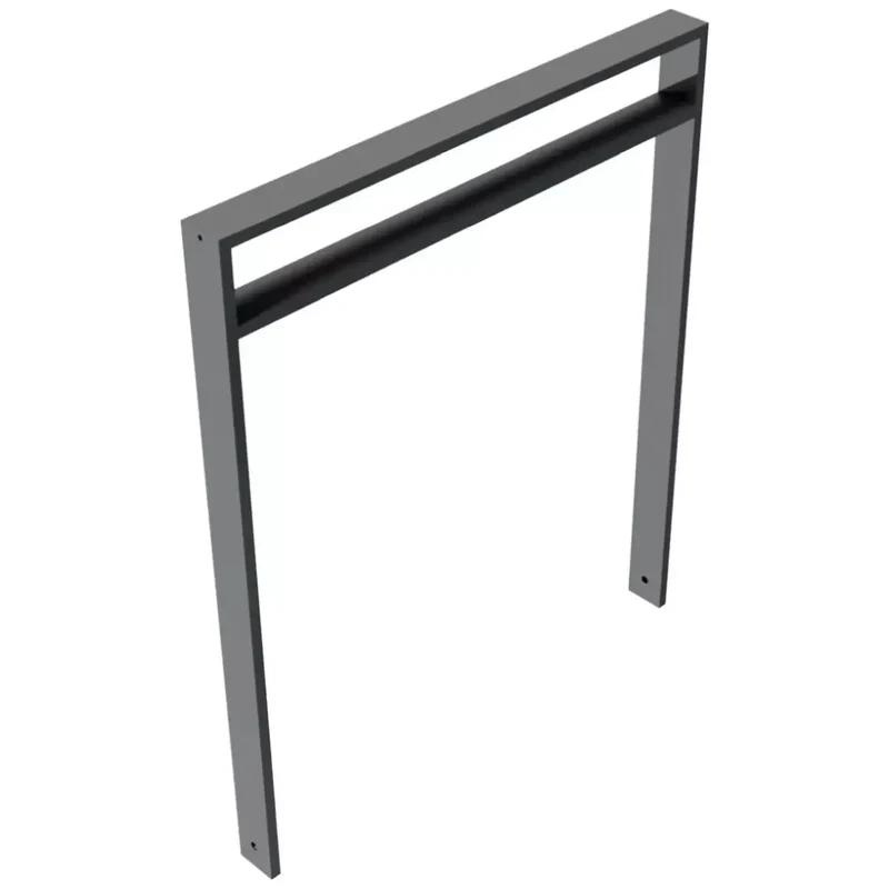Anlehnbügel aus Vierkantrohr 80x20x1200 mm, zum Einbetonieren, verzinkt, zum Einbetonieren, DB 703 mit Querholm (kleiner Abstand)