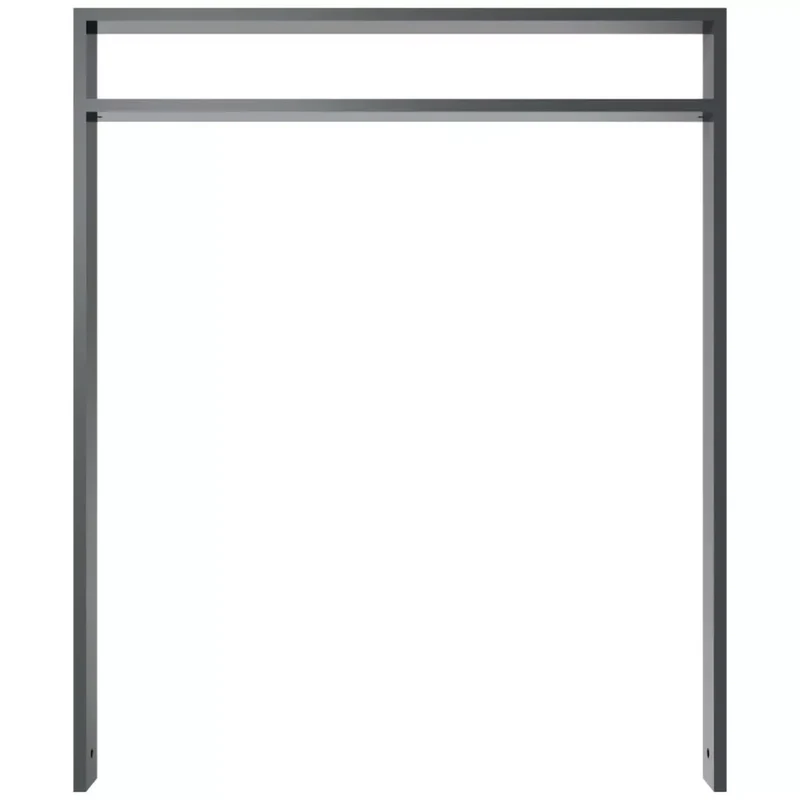 Anlehnbügel aus Vierkantrohr 80x20x1200 mm, zum Einbetonieren, verzinkt, zum Einbetonieren, DB 703 mit Querholm (kleiner Abstand)