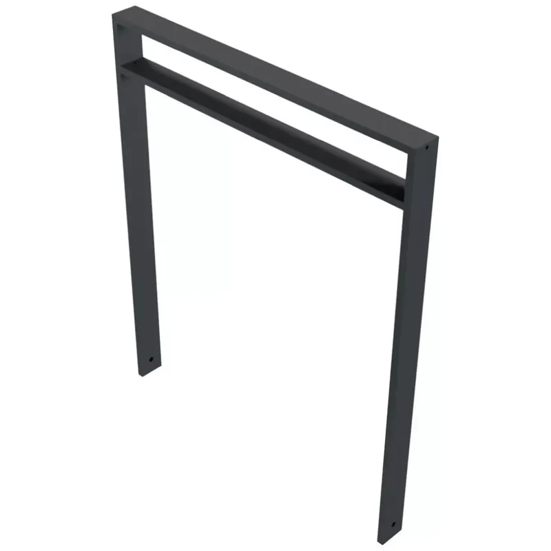 Anlehnbügel aus Vierkantrohr 80x20x1200 mm, zum Einbetonieren, verzinkt, zum Einbetonieren, DB 703 mit Querholm (kleiner Abstand)