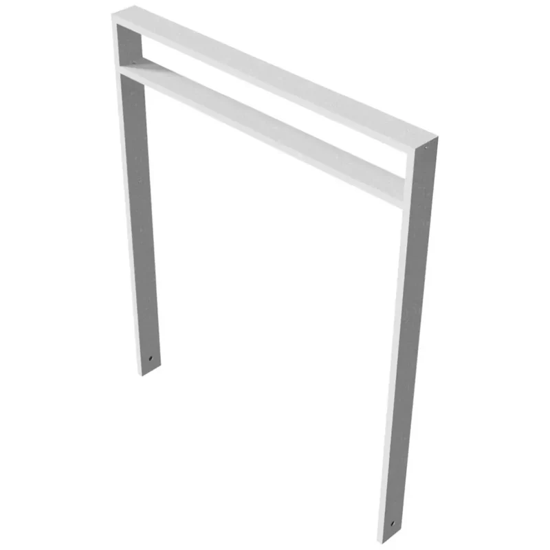 Anlehnbügel aus Vierkantrohr 80x20x1200 mm, zum Einbetonieren, verzinkt, zum Einbetonieren mit Querholm (kleiner Abstand)