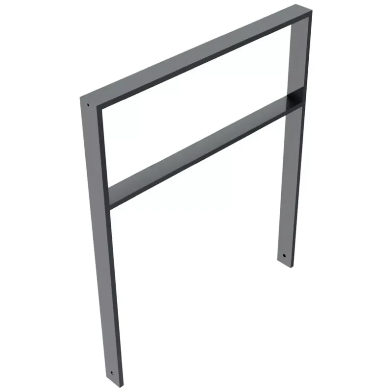 Anlehnbügel aus Vierkantrohr 80x20 mm, zum Einbetonieren, verzinkt, zum Einbetonieren, DB 703, mit Querholm