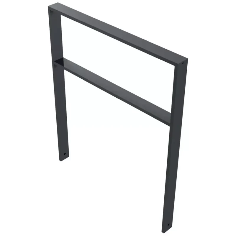 Anlehnbügel aus Vierkantrohr 80x20 mm, zum Einbetonieren, verzinkt, zum Einbetonieren, DB 703, mit Querholm