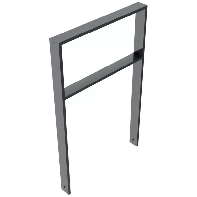 Anlehnbügel aus Vierkantrohr 80x20 mm, verzinkt, zum Einbetonieren, DB 703 mit Querholm, zum Einbetonieren