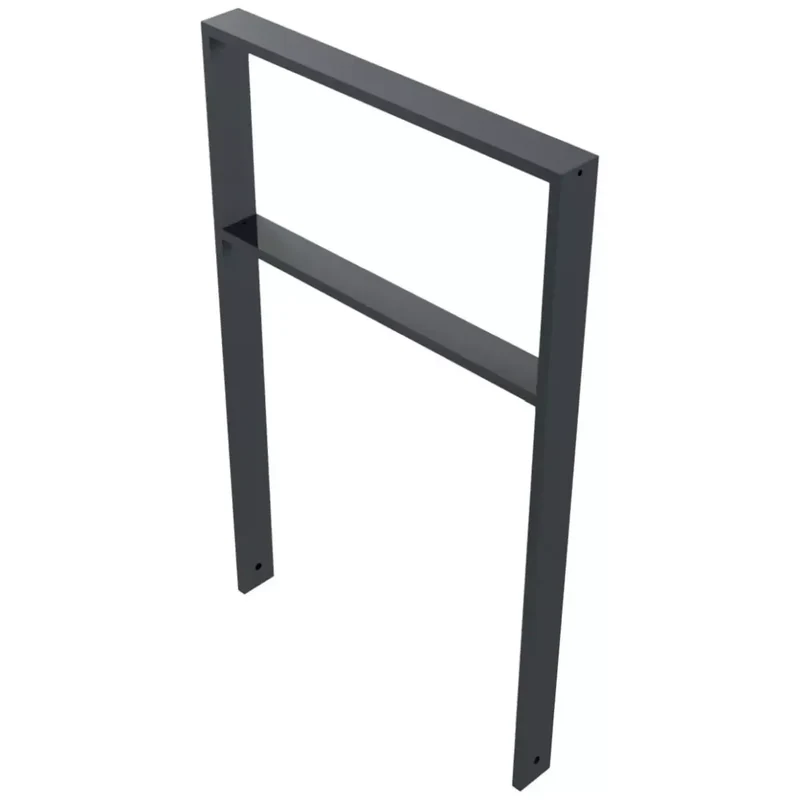 Anlehnbügel aus Vierkantrohr 80x20 mm, verzinkt, zum Einbetonieren, DB 703 mit Querholm, zum Einbetonieren