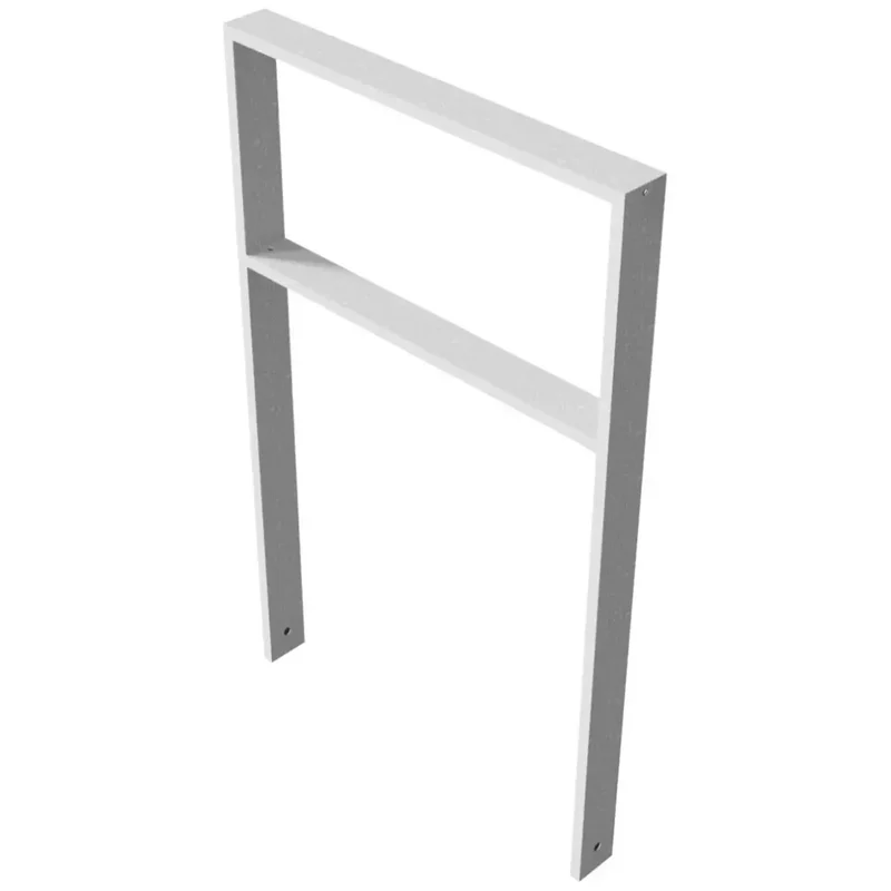 Anlehnbügel aus Vierkantrohr 80x20 mm, verzinkt, zum Einbetonieren mit Querholm, zum Einbetonieren