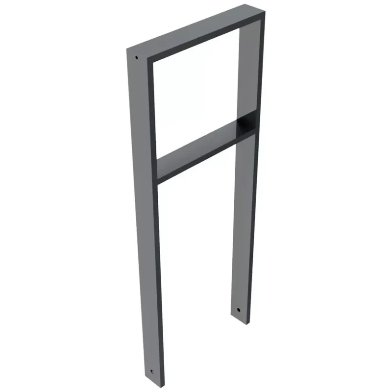 Anlehnbügel aus Vierkantrohr 80x20x1200 mm, zum Einbetonieren, verzinkt, zum Einbetonieren, DB 703 mit Querholm