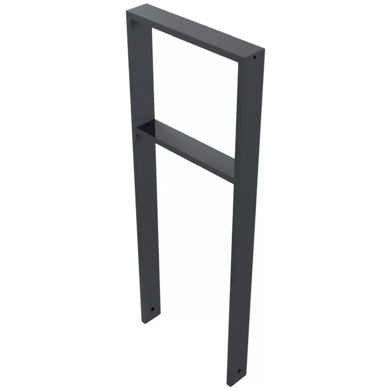 Anlehnbügel aus Vierkantrohr 80x20x1200 mm, zum Einbetonieren, verzinkt, zum Einbetonieren, DB 703 mit Querholm