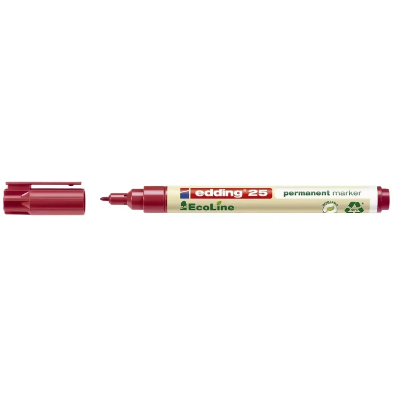 25 Permanentmarker EcoLine - 1 - 5 mm, rot, nachfüllbar