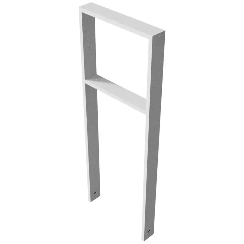 Anlehnbügel aus Vierkantrohr 80x20x1200 mm zum Einbetonieren, verzinkt, zum Einbetonieren mit Querholm