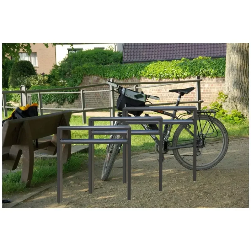 Anlehnbügel aus Vierkantrohr 80x20 mm, zum Einbetonieren, verzinkt, zum Einbetonieren, DB 703, ohne Querholm