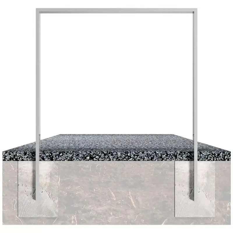 Anlehnbügel aus Vierkantrohr 80x20 mm, zum Einbetonieren, verzinkt, zum Einbetonieren, DB 703, ohne Querholm