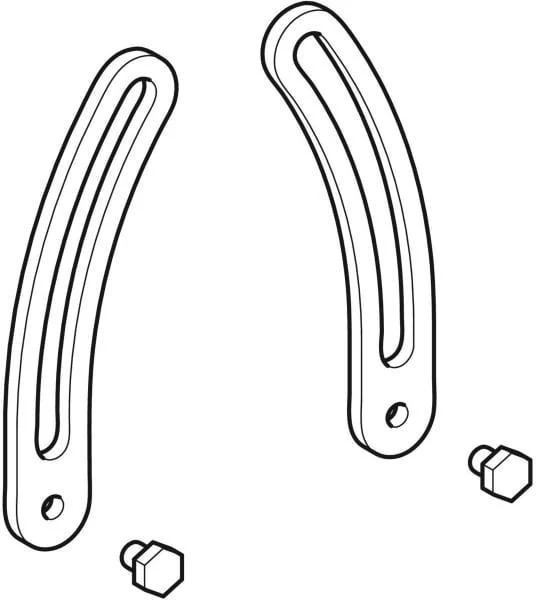Geberit Austausch-Befestigungsbügel für Urinale – Set mit 2 Befestigungslaschen aus Metall