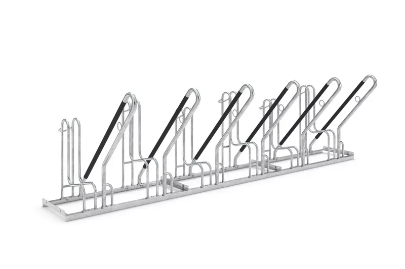 Fahrradparksystem 4706 XBF mit Anlehnbügel fur 6 Fahrräder, Reifenbreite Max.64 mm, Einseitig, B.3000xH.856xT.867, Stahl feuerverzinkt
