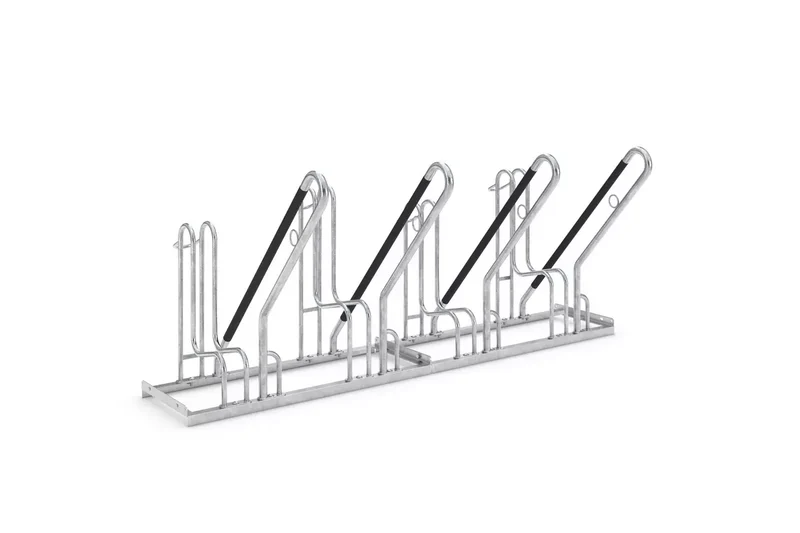 Fahrradparksystem 4704 XBF mit Anlehnbügel fur 4 Fahrräder, Reifenbreite Max.64 mm, Einseitig, B.2000xH.856xT.867, Stahl feuerverzinkt