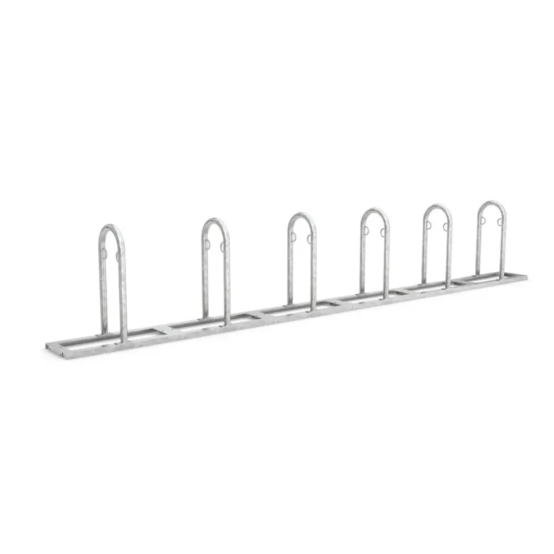Anlehnsystem Track 36 mit 12 Einstellplätze, Selbststehendes, B.5100 x H.850 x T.350 mm, Rohrdurchm. 48 mm, Feuerverzinkt
