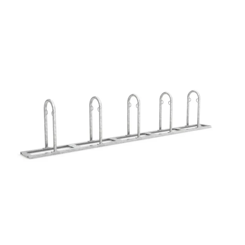 Anlehnsystem Track 35 mit 10 Einstellplätze, Selbststehendes, B.4250 x H.850 x T.350 mm, Rohrdurchm. 48 mm, Feuerverzinkt