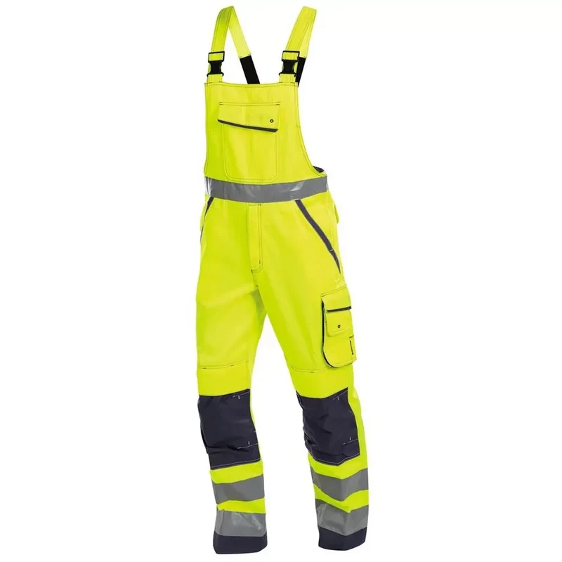 Warnschutz-Latzhose Malmedy, Farbe neongelb/dunkelblau, Gr. 66