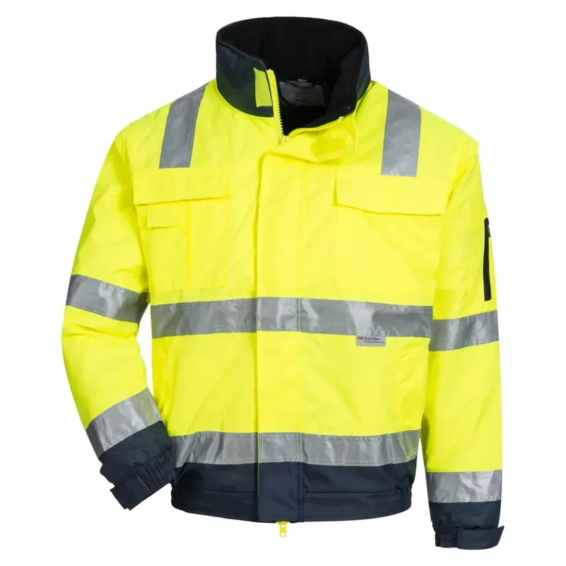 Warnschutz-Pilotenjacke, Neongelb/blau, Gr.L