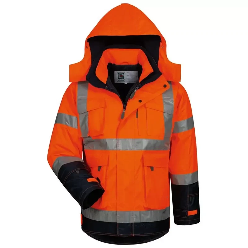 Warnschutz-Jacke 2 in 1 Philipp, Farbe Farbe fluo-orange/marine, Gr. S