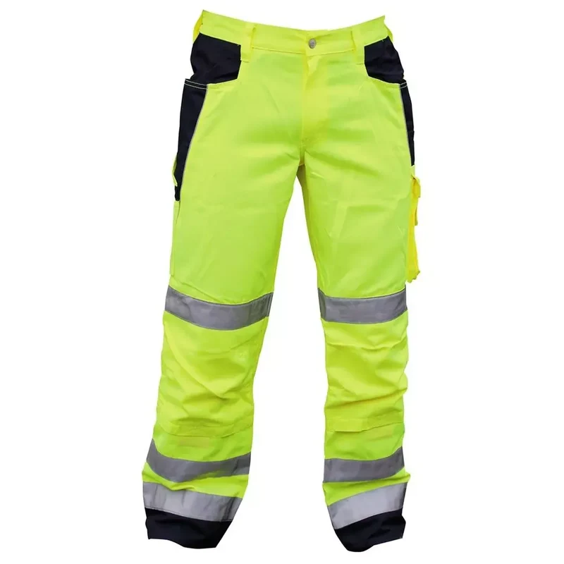 Warnschutz-Bundhose zweifarbig, Farbe warngelb/marine, Gr. 50