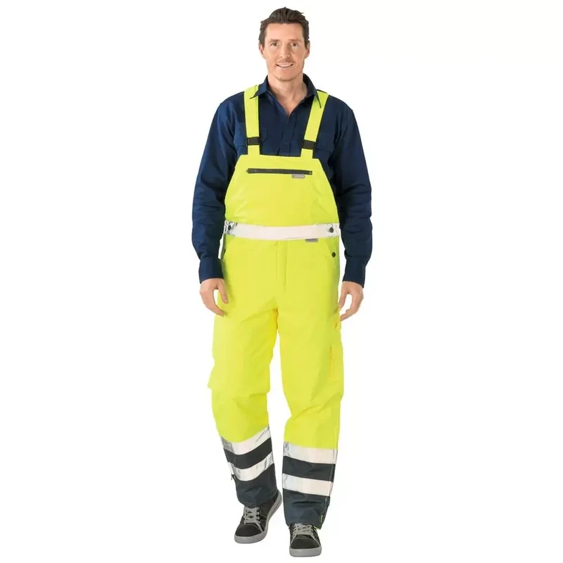 Warnschutz Winter-Latzhose, Farbe gelb/marine, Gr.L