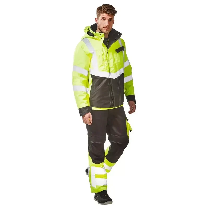 Warnschutz-Bundhose Leeds, Farbe schwarz/HiVis gelb, Gr. 82C48