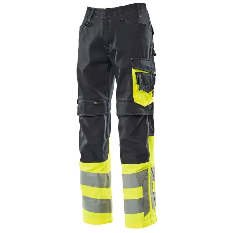 Warnschutz-Bundhose Leeds, Farbe schwarzblau/HiVis gelb, Gr. 82C64