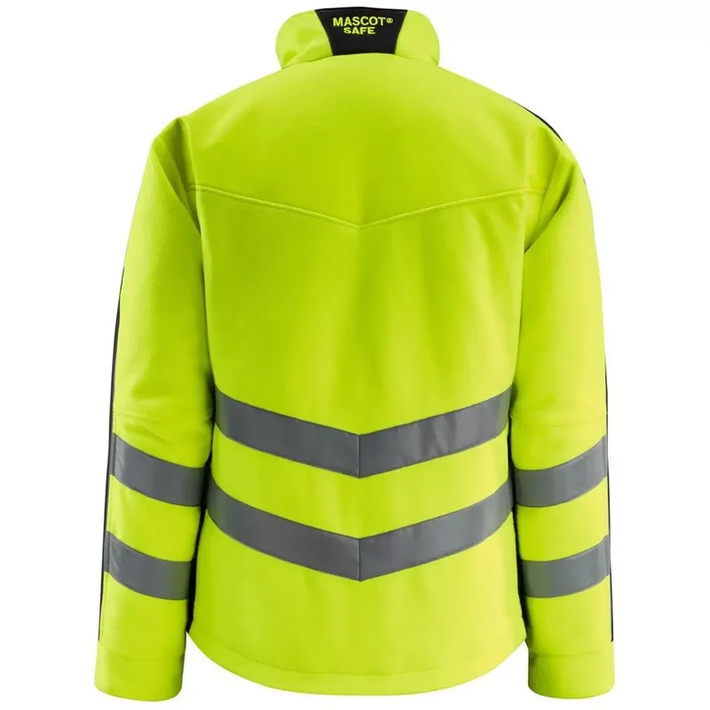 Warnschutz-Fleecejacken Sheffield, Farbe HiVis gelb/schwarzblau, Gr.L