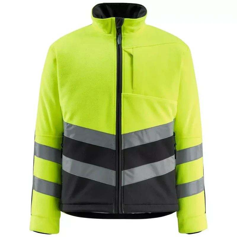 Warnschutz-Fleecejacken Sheffield, Farbe HiVis gelb/schwarzblau, Gr.S