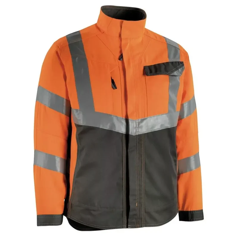 Warnschutz-Jacke Oxford, Farbe HiVis orange/dunkelant., Gr. M