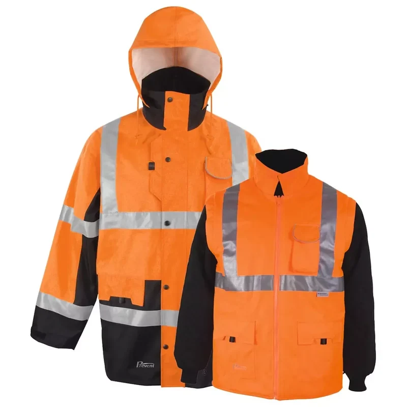 Warnschutzparka Prevent, Farbewarnorange/schwarz Gr.S