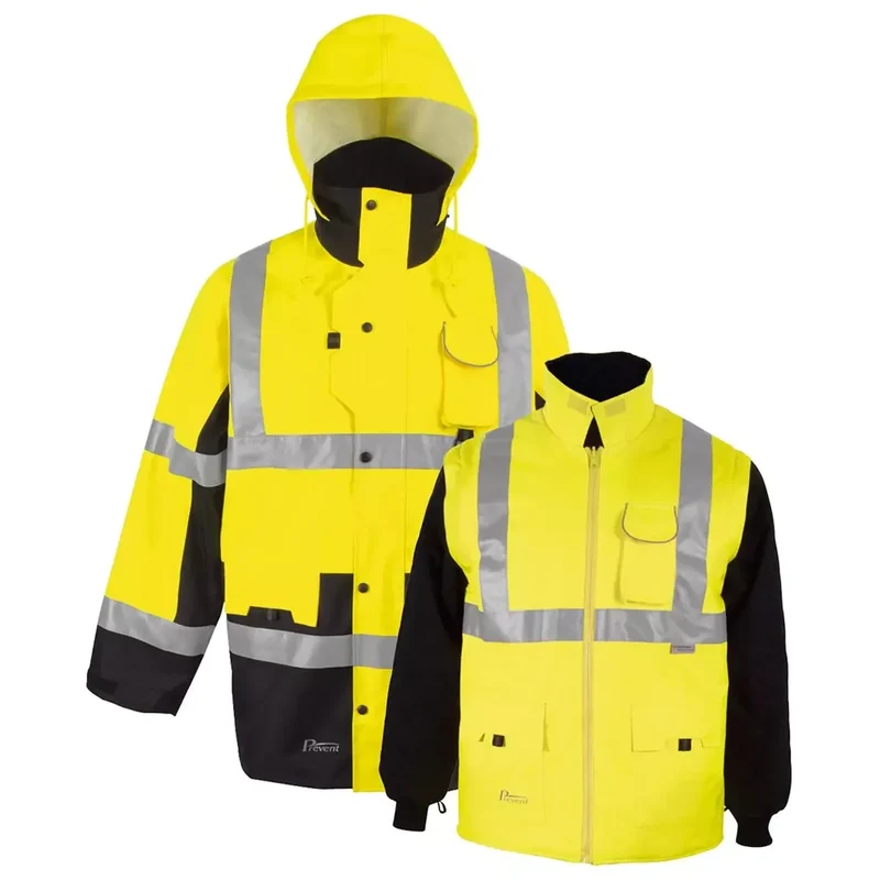 Warnschutzparka Prevent, Farbewarngelb/schwarz, Gr.2XL