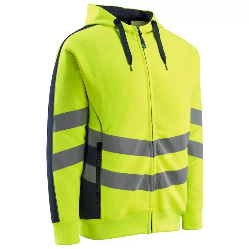 Warnschutz-Kapuzensweatshirt Corby, Farbe HiVis gelb/schwarzblau, Gr.M