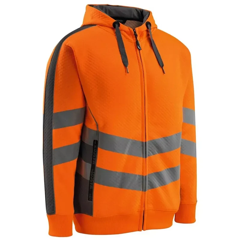 Warnschutz-Kapuzensweatshirt Corby, Farbe HiVis orange/dunkelanth., Gr.3XL