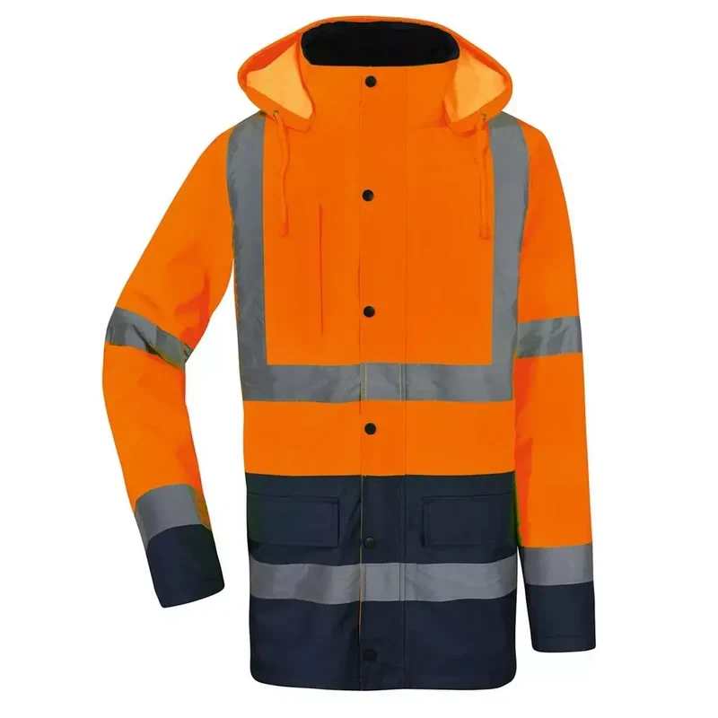 Warnschutz-Parka 4-in-1, Farbe leuchtorange/blau, Gr. S