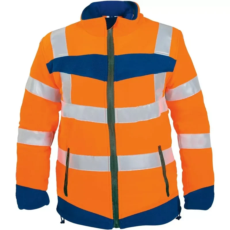Warnschutz-Fleecejacke, Farbe leuchtorange/marine, Gr. 2XL